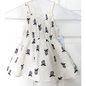 Cat & Jack 2Pc Dress w Bloomers Black White 18 Mos Pineapples